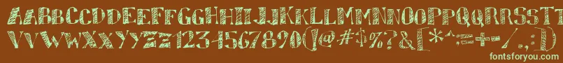 sketchy Font – Green Fonts on Brown Background