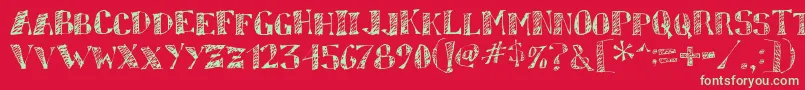 sketchy Font – Green Fonts on Red Background