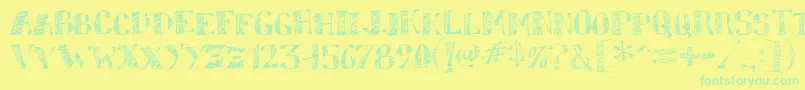 sketchy Font – Green Fonts on Yellow Background