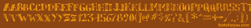 sketchy Font – Orange Fonts on Brown Background