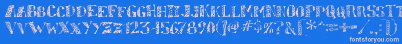 sketchy Font – Pink Fonts on Blue Background