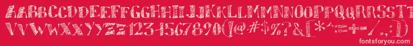 sketchy Font – Pink Fonts on Red Background