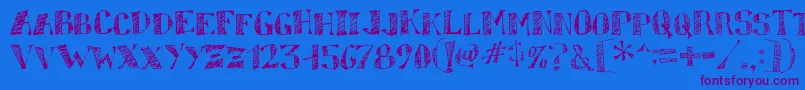 sketchy Font – Purple Fonts on Blue Background