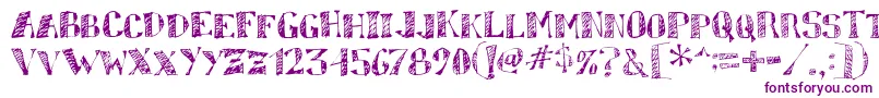 sketchy Font – Purple Fonts on White Background