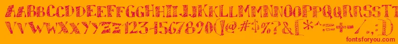 sketchy Font – Red Fonts on Orange Background