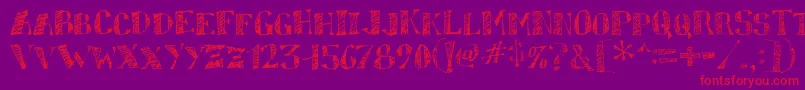 sketchy Font – Red Fonts on Purple Background