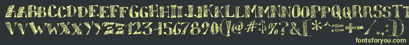 sketchy Font – Yellow Fonts on Black Background