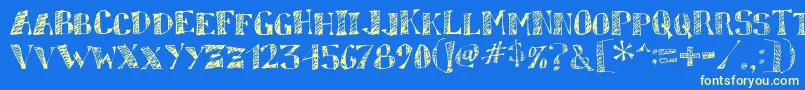 sketchy Font – Yellow Fonts on Blue Background