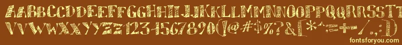 sketchy Font – Yellow Fonts on Brown Background