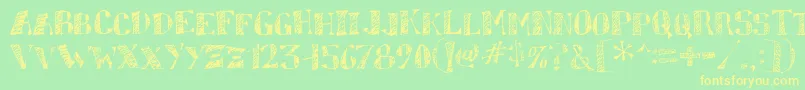 sketchy Font – Yellow Fonts on Green Background