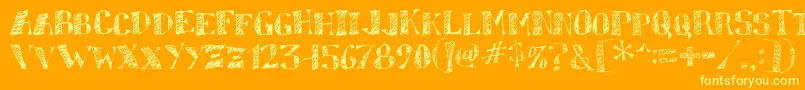 sketchy-Schriftart – Gelbe Schriften auf orangefarbenem Hintergrund