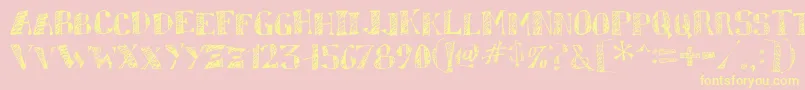 sketchy-Schriftart – Gelbe Schriften auf rosa Hintergrund