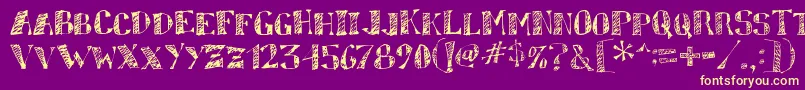 sketchy Font – Yellow Fonts on Purple Background