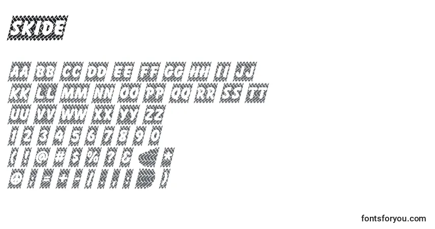 Czcionka SKIDE    (141088) – alfabet, cyfry, specjalne znaki