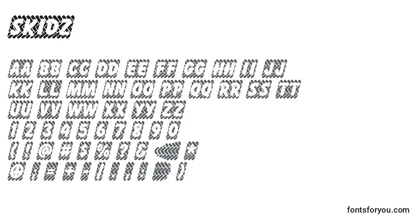 Czcionka SKIDZ    (141089) – alfabet, cyfry, specjalne znaki
