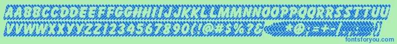 SKIDZ    Font – Blue Fonts on Green Background