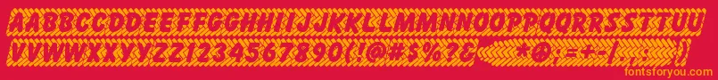 SKIDZ    Font – Orange Fonts on Red Background