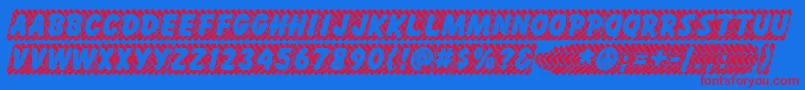 SKIDZ   -Schriftart – Rote Schriften auf blauem Hintergrund