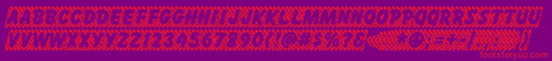Czcionka SKIDZ    – czerwone czcionki na fioletowym tle