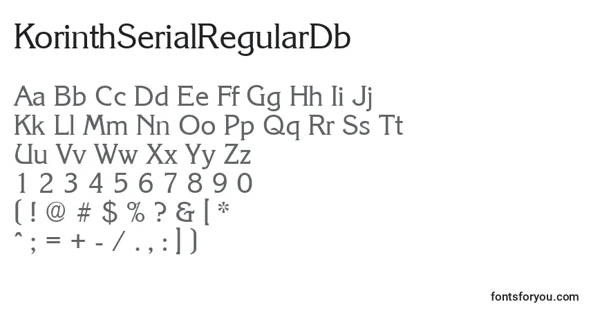 Fuente KorinthSerialRegularDb - alfabeto, números, caracteres especiales