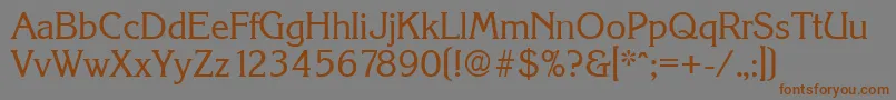 Saiba mais sobre a fonte KorinthSerialRegularDb Fonte KorinthSerialRegularDb – fontes marrons em um fundo cinza