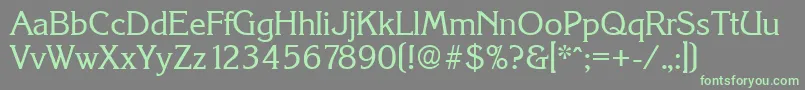 KorinthSerialRegularDb-Schriftart – Grüne Schriften auf grauem Hintergrund