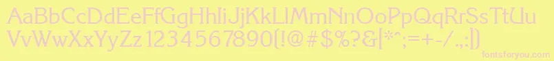 KorinthSerialRegularDb-fontti – vaaleanpunaiset fontit keltaisella taustalla