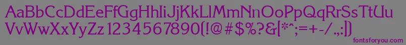 KorinthSerialRegularDb-Schriftart – Violette Schriften auf grauem Hintergrund