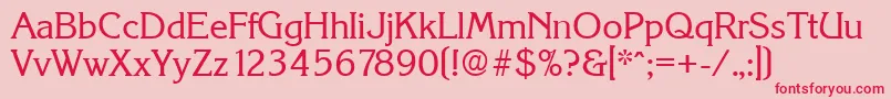 fuente KorinthSerialRegularDb – Fuentes Rojas Sobre Fondo Rosa