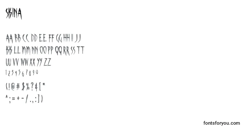 SKINA    (141091)-fontti – aakkoset, numerot, erikoismerkit
