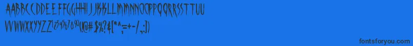 フォントSKINA    – 黒い文字の青い背景