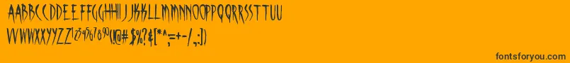 SKINA   -fontti – mustat fontit oranssilla taustalla