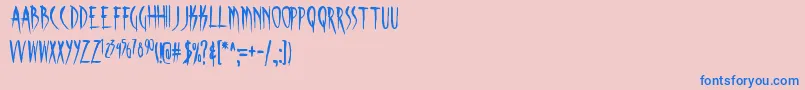 フォントSKINA    – ピンクの背景に青い文字