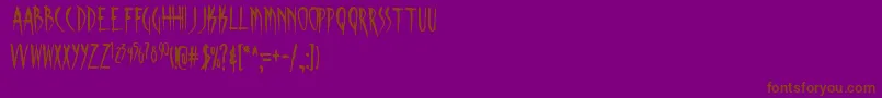 フォントSKINA    – 紫色の背景に茶色のフォント