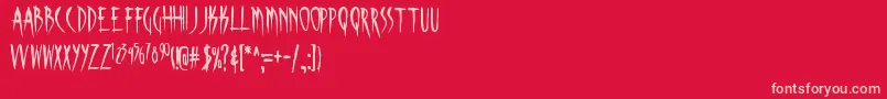 フォントSKINA    – 赤い背景にピンクのフォント