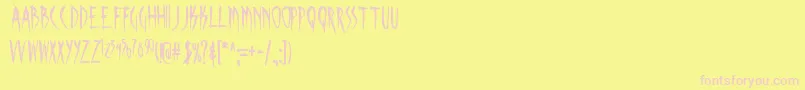 SKINA    Font – Pink Fonts on Yellow Background