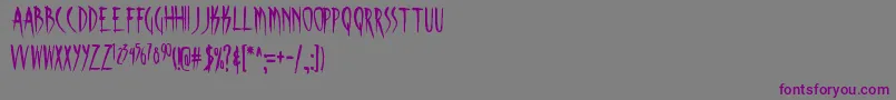 フォントSKINA    – 紫色のフォント、灰色の背景
