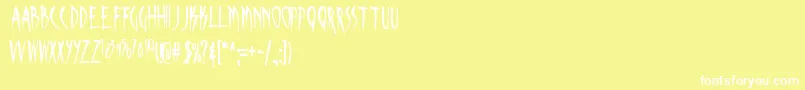 フォントSKINA    – 黄色い背景に白い文字