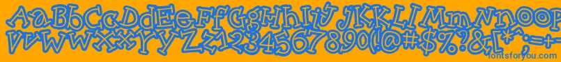 Skinck   Font – Blue Fonts on Orange Background
