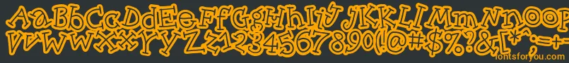 フォントSkinck   – 黒い背景にオレンジの文字