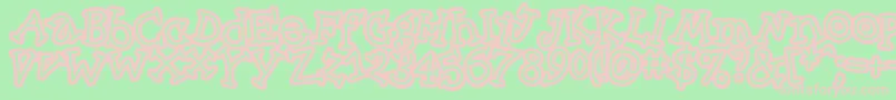 Skinck  -fontti – vaaleanpunaiset fontit vihreällä taustalla