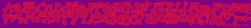 フォントSkinck   – 紫の背景に赤い文字