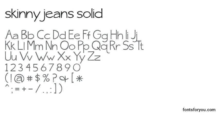 Шрифт Skinny jeans solid – алфавит, цифры, специальные символы