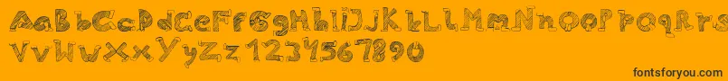 Шрифт Skinny Jeans – чёрные шрифты на оранжевом фоне