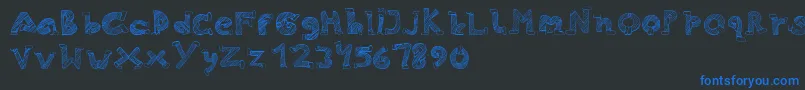 Шрифт Skinny Jeans – синие шрифты на чёрном фоне