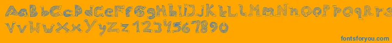フォントSkinny Jeans – オレンジの背景に青い文字
