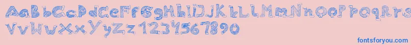 Skinny Jeans-fontti – siniset fontit vaaleanpunaisella taustalla