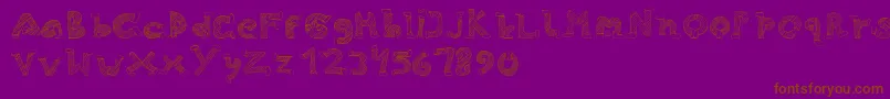 フォントSkinny Jeans – 紫色の背景に茶色のフォント