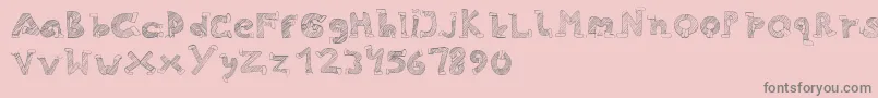 Skinny Jeans-Schriftart – Graue Schriften auf rosa Hintergrund