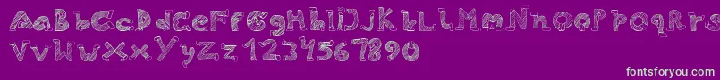 フォントSkinny Jeans – 紫の背景に緑のフォント